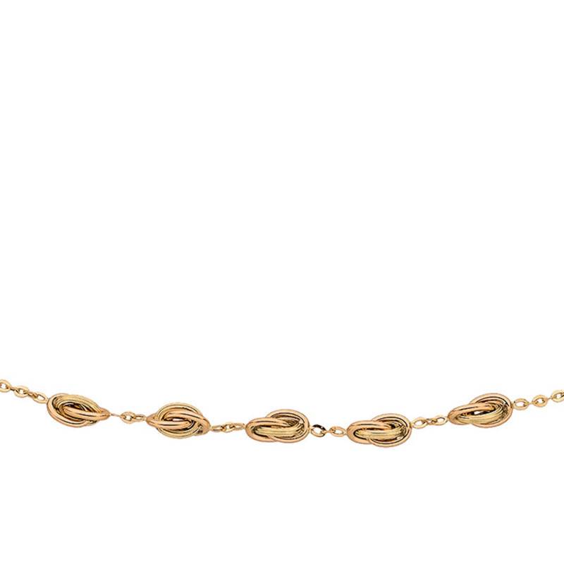 750/1000 Yellow Gold 5 Antillean Knots Necklace, 45 cm Length - Rosatella