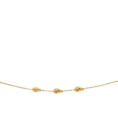 Antillean 3-Knot Yellow Gold Necklace, 45 cm Length, 4 mm Width - Rosatella
