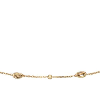 Collier Nœuds de Forçat Clairs Antillais & Boules Or Jaune 750, Longueur 45 cm - Rosatella