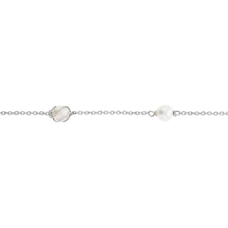 375 White Gold Bracelet & White Pearls, Length 19 cm - Rosatella