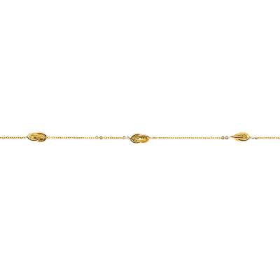 18K Yellow Gold Antillean 3-Knot Bracelet, Length 18 cm - Rosatella