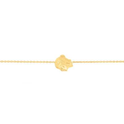 Yellow Gold 375 or 750 Corsican Moorish Head Bracelet, Length 18 cm - Rosatella