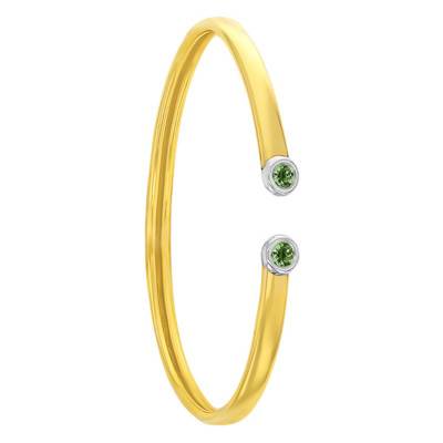 375 Two-Tone Gold Flexible & Diopside Bracelet - Rosatella