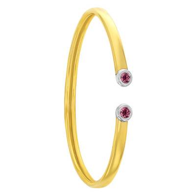 375 Two-Tone Gold Flexible & Rhodolite Bracelet - Rosatella