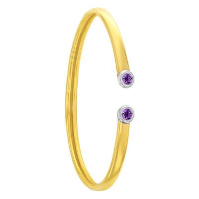Bracelet flexible 2 Ors 375 & améthyste - Rosatella