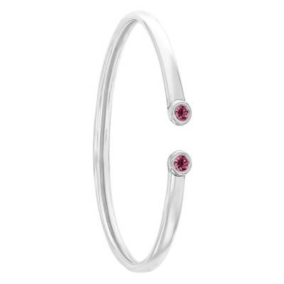 Bracelet flexible Or Blanc 375 & rhodolite - Rosatella