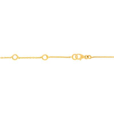 Bracelet Jeton Médaille, Or Jaune 375 ou 750, Diamant 0,011 CT, Longueur 18 cm - Rosatella