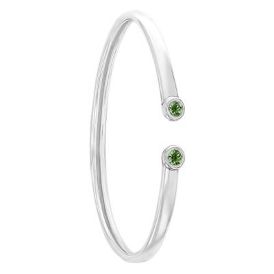 375 White Gold Flexible & Diopside Bracelet - Rosatella
