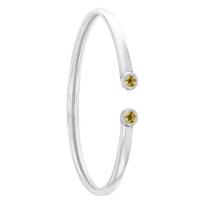 Bracelet flexible Or Blanc 375 & citrine - Rosatella