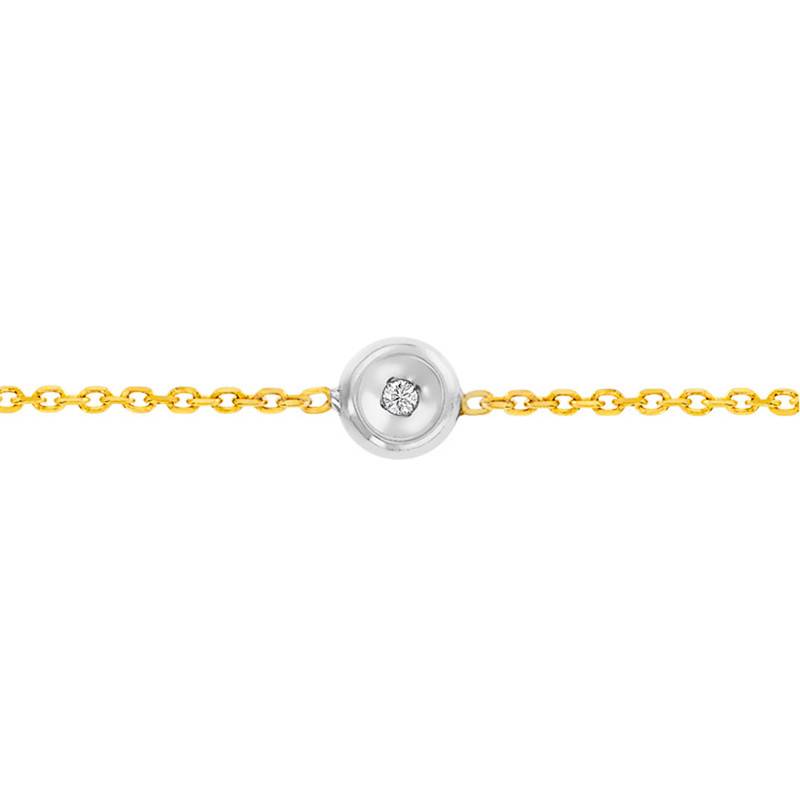 Two-Tone 375 Gold & Diamond Bracelet, 14 cm to 18 cm - Rosatella