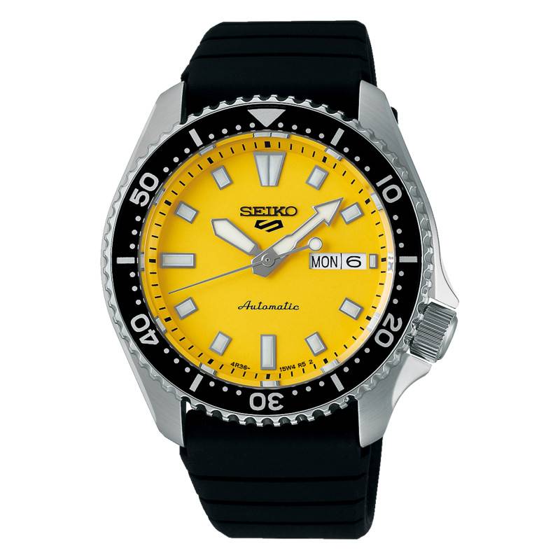 Yellow Vintage Seiko 5 Automatic SKX Watch SRPL87K1 - Seiko 5 Sports