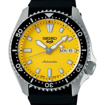 Yellow Vintage Seiko 5 Automatic SKX Watch SRPL87K1 - Seiko 5 Sports