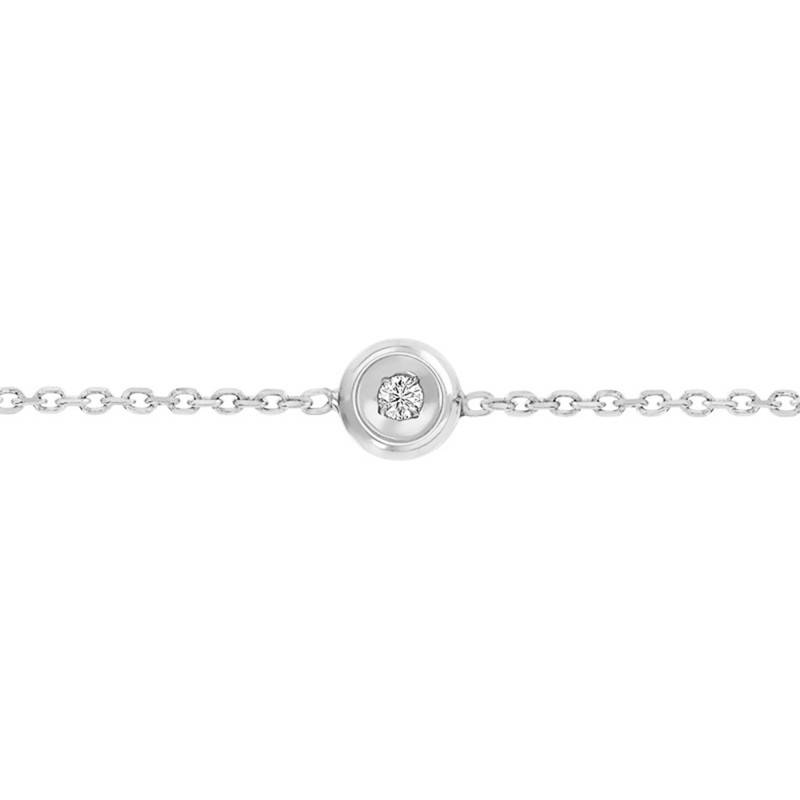 9K White Gold & 0,025 ct Diamond Bracelet, Length 14 cm to 18 cm - Rosatella
