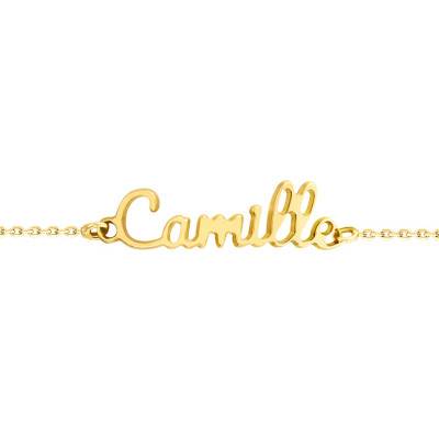 375/1000 Yellow Gold Name Bracelet, Length 15 cm to 19 cm - Rosatella