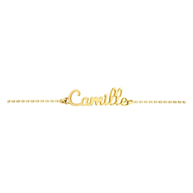 375/1000 Yellow Gold Name Bracelet, Length 15 cm to 19 cm - Rosatella