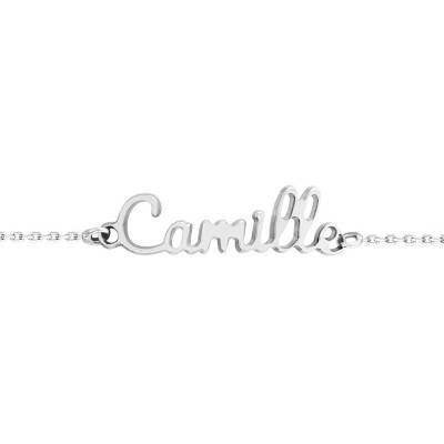 Bracelet Prénom Or Blanc 750, Longueur de 15 à 19 cm - Rosatella