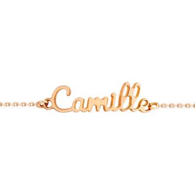 Bracelet Prénom Or Rose 375, Longueur de 15 à 19 cm - Rosatella