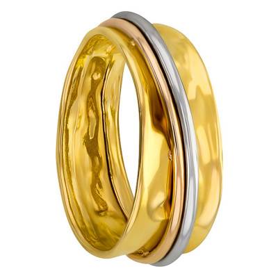 375/1000 Yellow Gold Ring with White and Rose Gold Strands - Maison Ballet by Scarlett