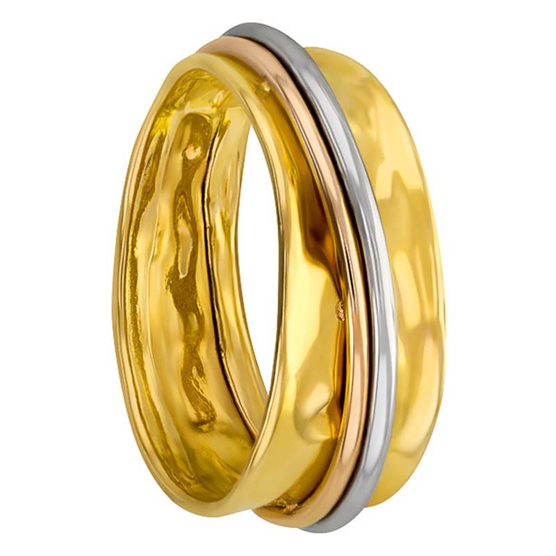 375/1000 Yellow Gold Ring with White and Rose Gold Strands - Maison Ballet by Scarlett