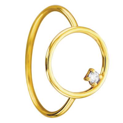 Bague Cercle en Or Jaune 375 & Diamant - Maison Ballet by Scarlett