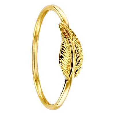 375 Yellow Gold Little Feather Ring - Maison Ballet by Scarlett