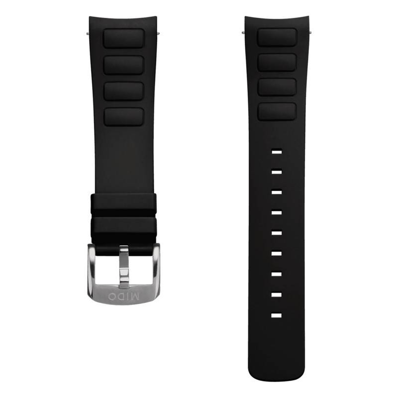 Mido Multifort TV Big Date Black Rubber Watch Strap - Mido