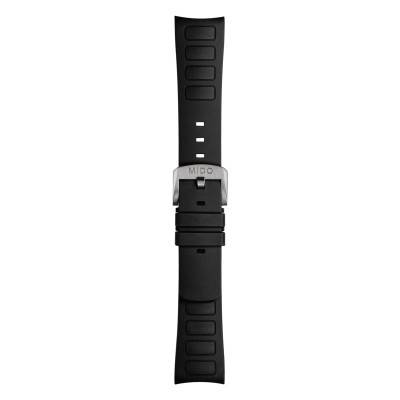 Mido Multifort TV Big Date Black Rubber Watch Strap - Mido