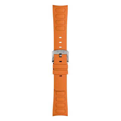 Bracelet de montre Multifort TV Big Date caoutchouc orange - Mido