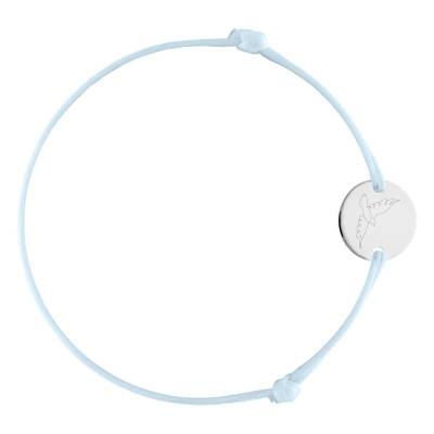 Bracelet Cordon Médaille Colombe Monoligne en Argent 925, Longueur Ajustable - Lumiosa
