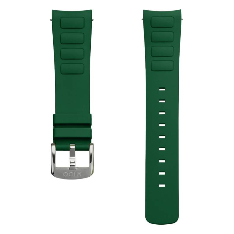Mido Multifort TV Big Date Green Rubber Watch Strap - Mido