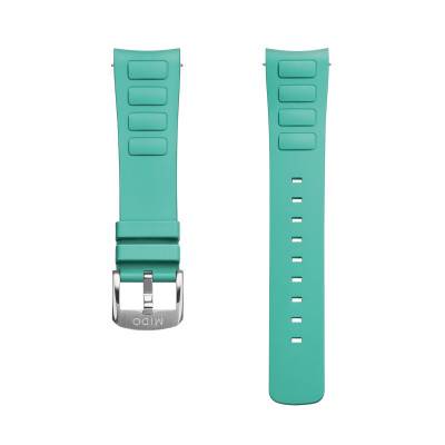 Bracelet de montre Multifort TV Big Date caoutchouc turquoise - Mido