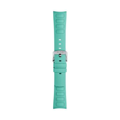Bracelet de montre Multifort TV Big Date caoutchouc turquoise - Mido