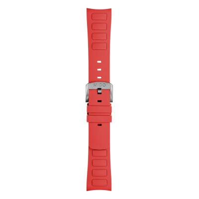 Multifort TV Big Date Red Rubber Watch Strap - Mido