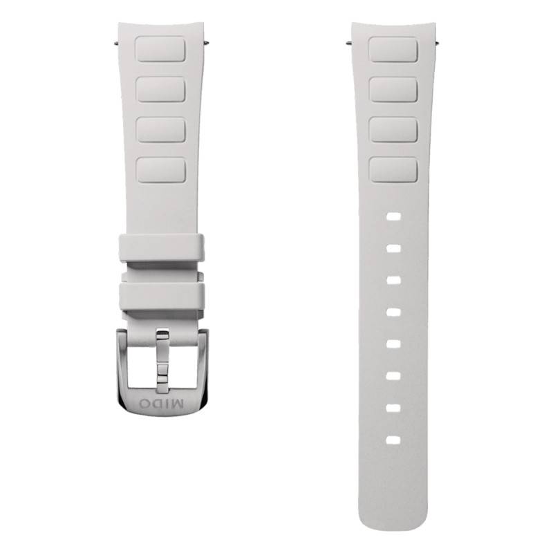 Multifort TV 35 White Rubber Watch Strap - Mido