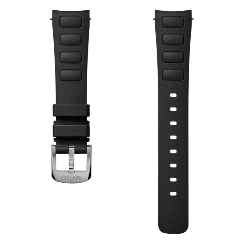 Multifort TV 35 Black Rubber Watch Strap - Mido