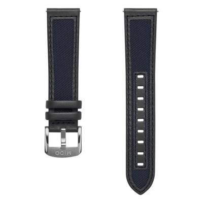 Bracelet de montre Ocean Star 39 textile & cuir bleu 20 mm - Mido