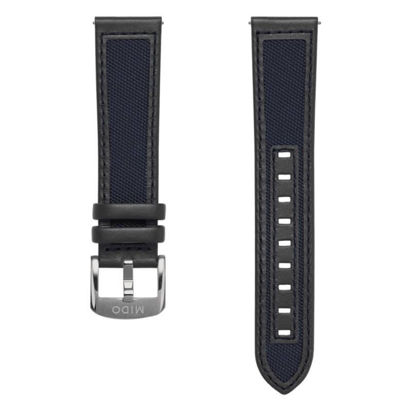 Ocean Star 39 Blue Textile & Leather Watch Strap 20 mm - Mido
