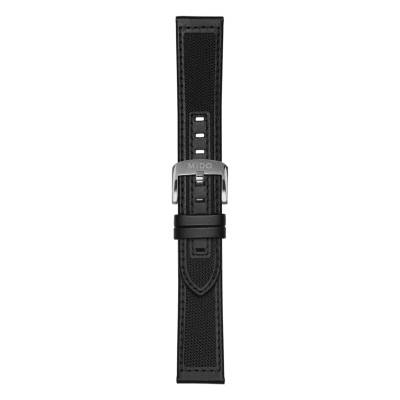 Bracelet de montre Ocean Star 39 textile & cuir noir 20 mm - Mido