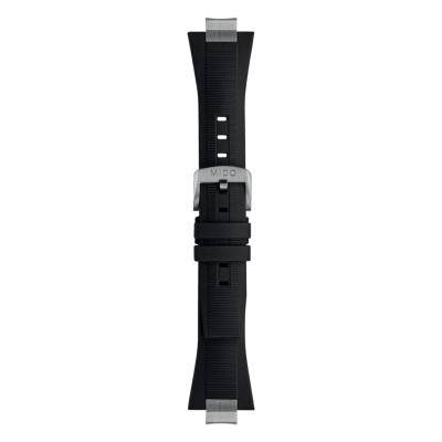 Multifort 8 Two Crowns Black Rubber Watch Strap - Mido