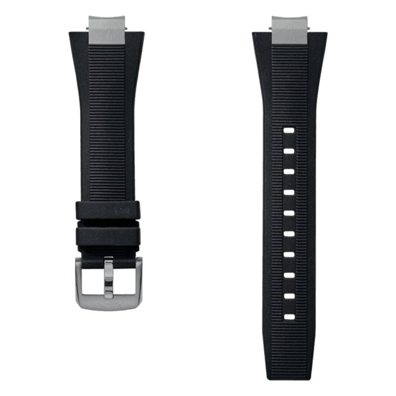 Multifort 8 Two Crowns Black Rubber Watch Strap - Mido