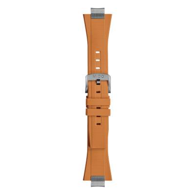 Mido Multifort 8 Two Crowns Orange Rubber Watch Strap - Mido