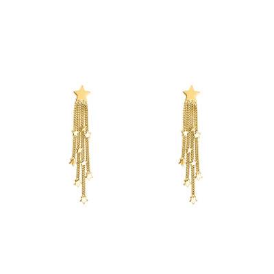 9K Yellow Gold Star Drop Earrings - Maison Ballet by Scarlett