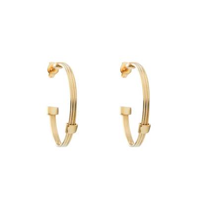 Gold-Plated Talisman Hoop Earrings, 27 mm Diameter - Skalli