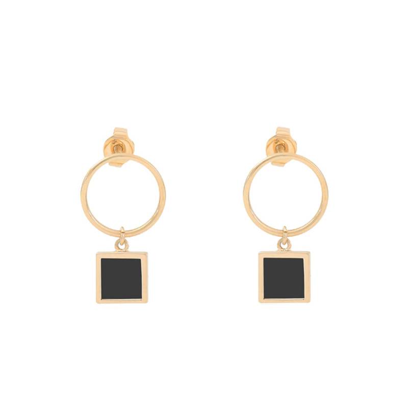 Gold-Plated Yellow Gold & Onyx Boheme Drop Earrings - Skalli