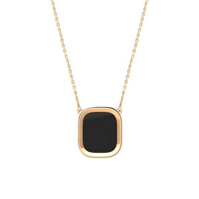 Collier Mykonos Onyx & Plaqué Or, Longueur 45 cm - Skalli