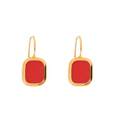 Boucles d'oreilles Mykonos Corail & Plaqué Or - Skalli