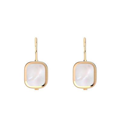 Mykonos Yellow Gold-Plated & Mother-of-Pearl Earrings - Skalli