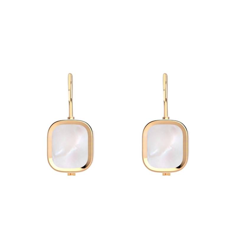 Mykonos Yellow Gold-Plated & Mother-of-Pearl Earrings - Skalli