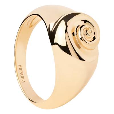 "925/1000 Yellow Gold-Plated Silver Shell Ring - AN01-C58" - Pdpaola