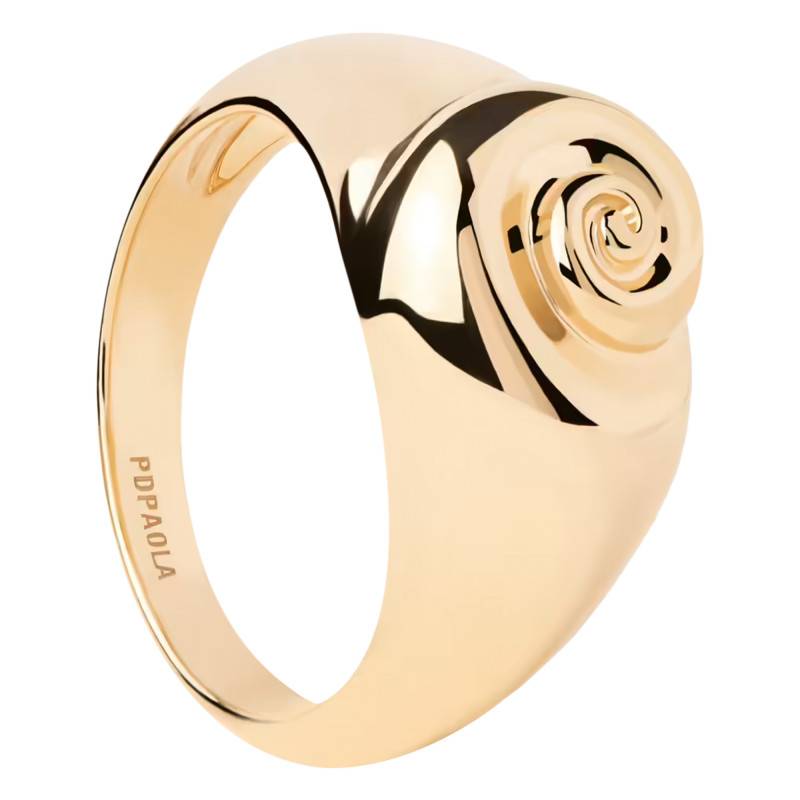 "925/1000 Yellow Gold-Plated Silver Shell Ring - AN01-C58" - Pdpaola